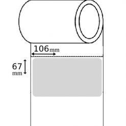 رول لیبل کاغذی 67mm*106mm (پانصد عددی)