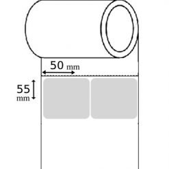 رول لیبل کاغذی 50mm*55mm دو ردیفه ( دو هزار عددی)